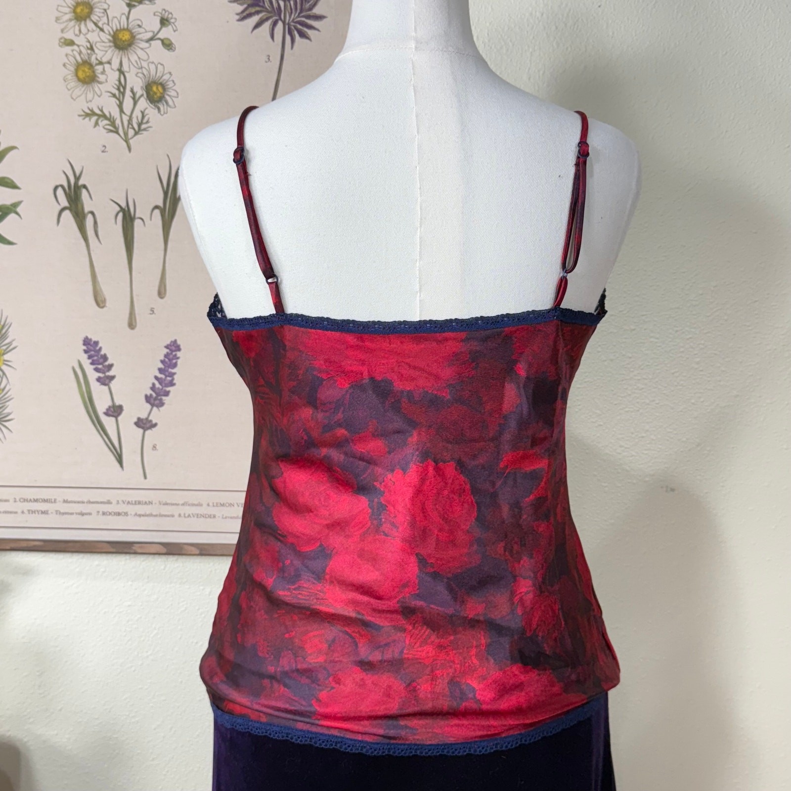 Vintage Floral Lace Cami Top Romantic Goth Sexy Vampire Whimsigoth Witchy 36 M