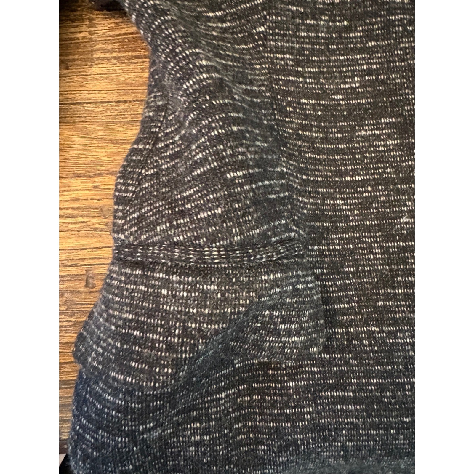 Anthropologie Cartonnier Knit Blazer Women Large Black Parisian Single Button