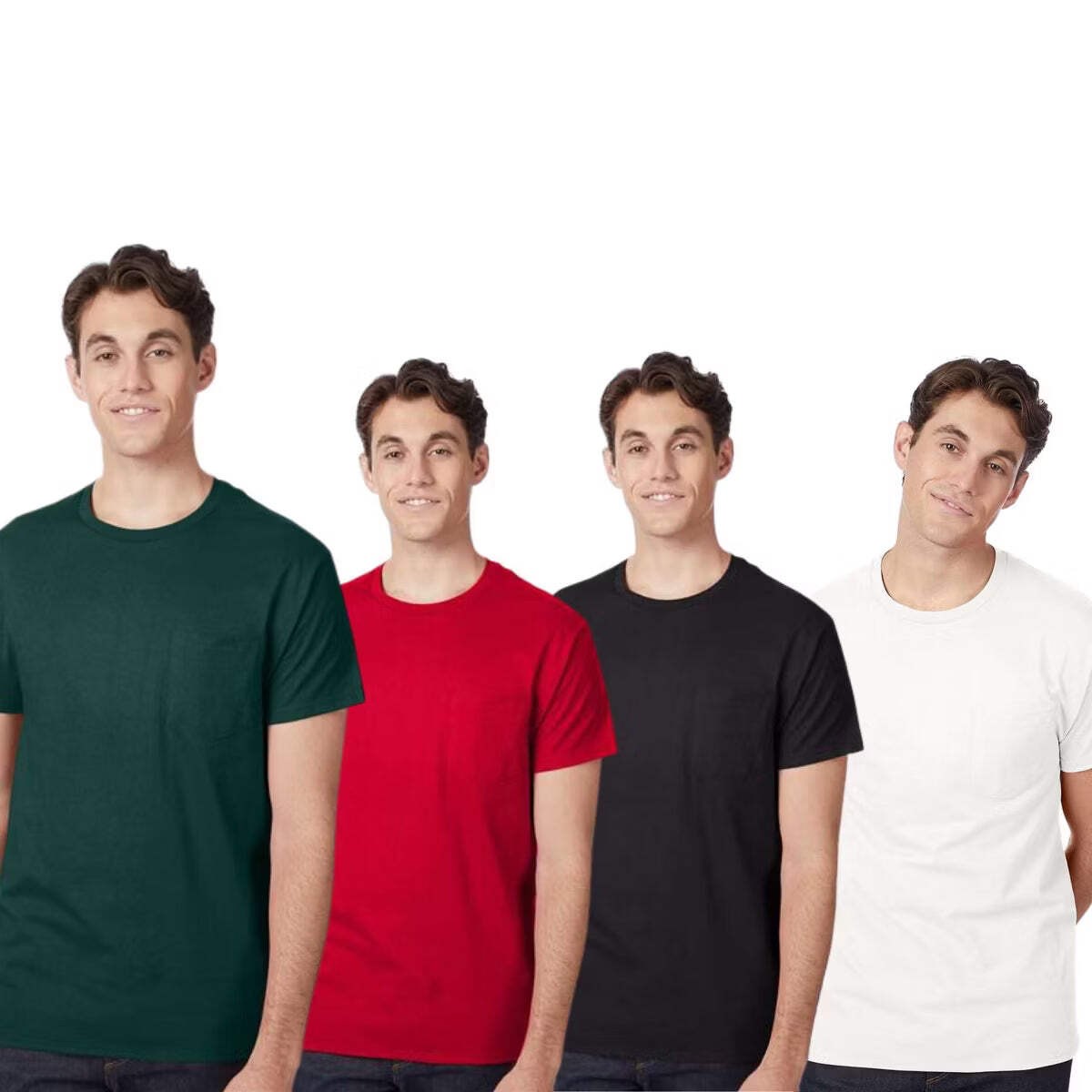 Hanes Mens T Shirts Crewneck Undershirt for Men Casual and Daily Wear – 4 Pack
