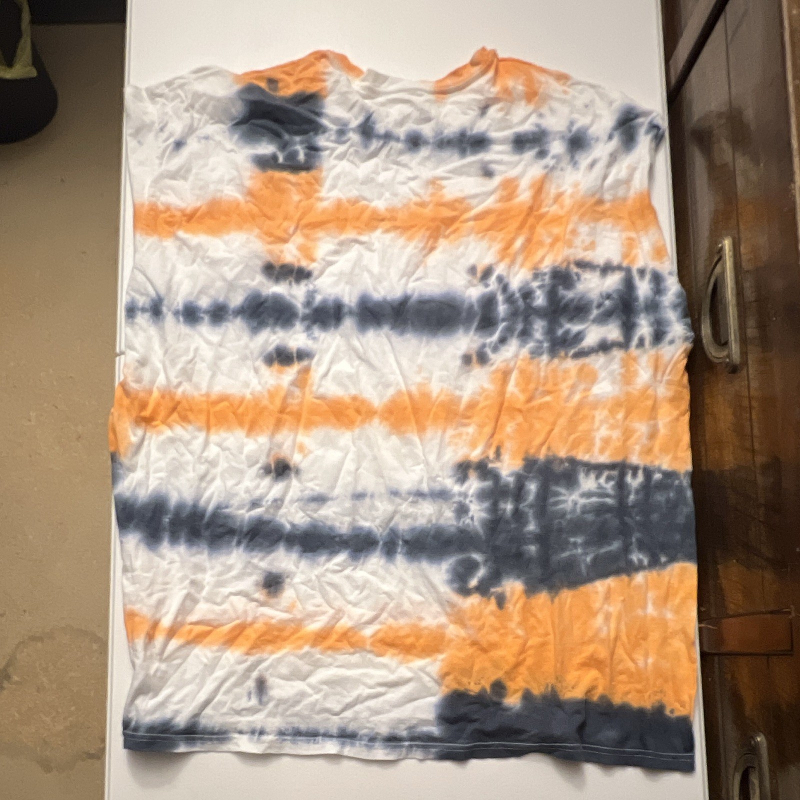 3XL Orange and Black Short Sleeve Tye Dye Shirt