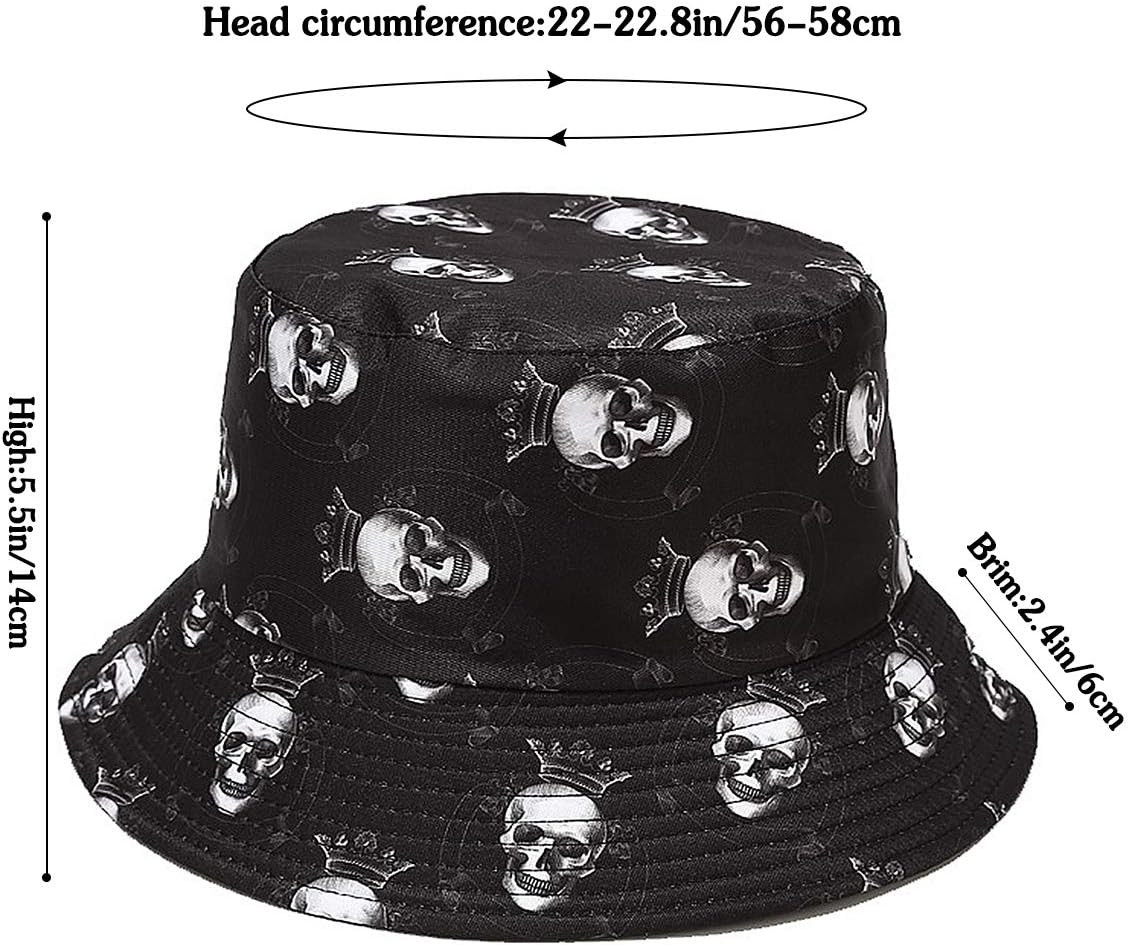 Unisex Bucket Hat Beach Sun Hat Aesthetic Fishing Hat for Men Women Teens, Rever
