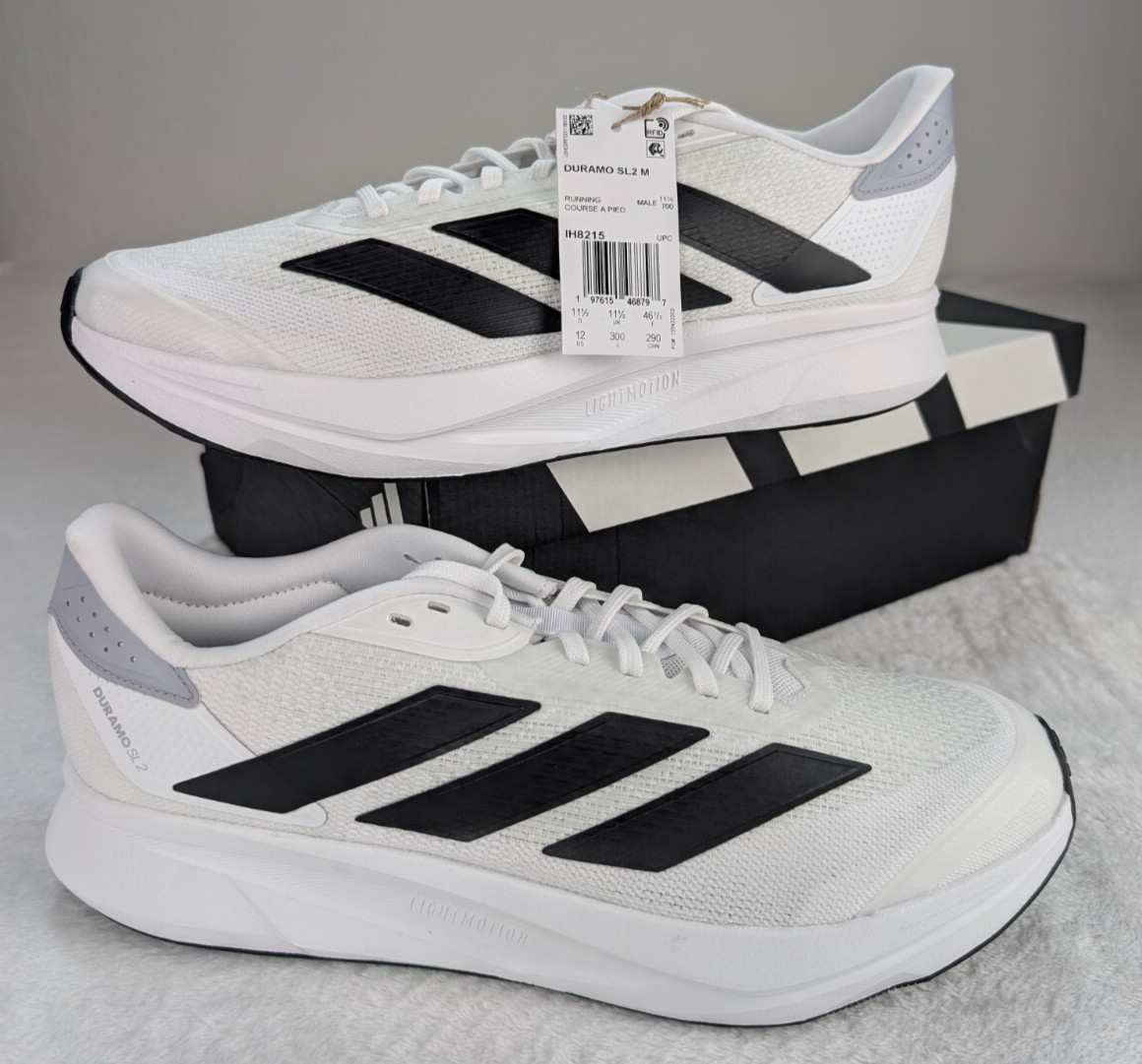 Adidas Duramo SL2 Running Sneakers Mens sz 12 White Black Halo Silver NIB.