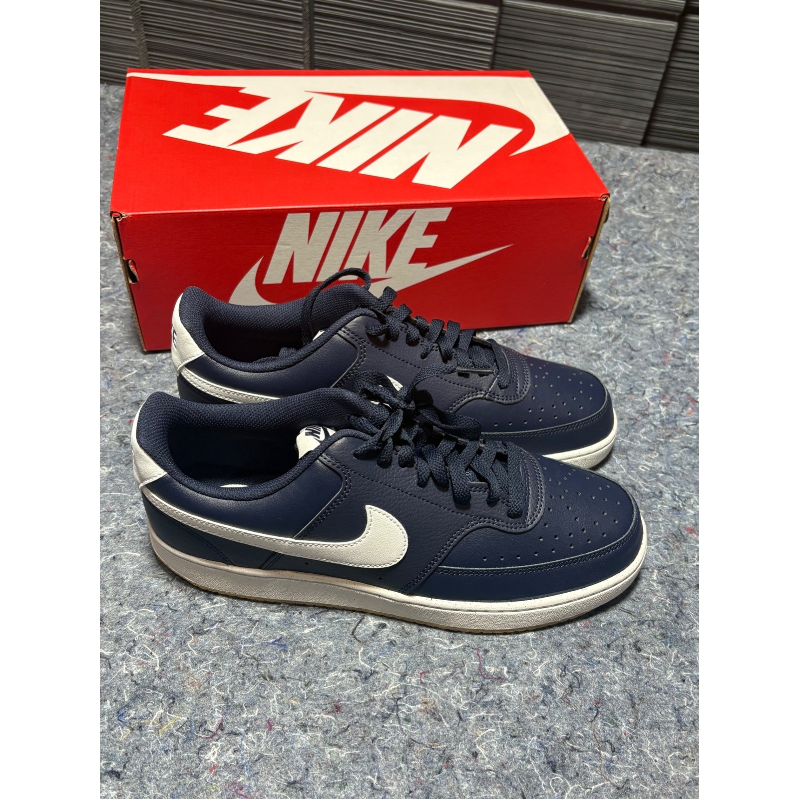 Nike Court Vision Lo Mens Sneakers Obsidian Summit White FZ5547 400