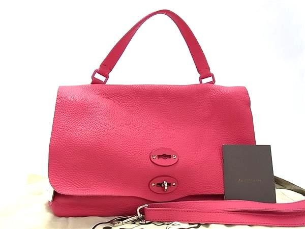 ZANELLATO Postina Leather 2 Way Shoulder Bag Pink FM4484
