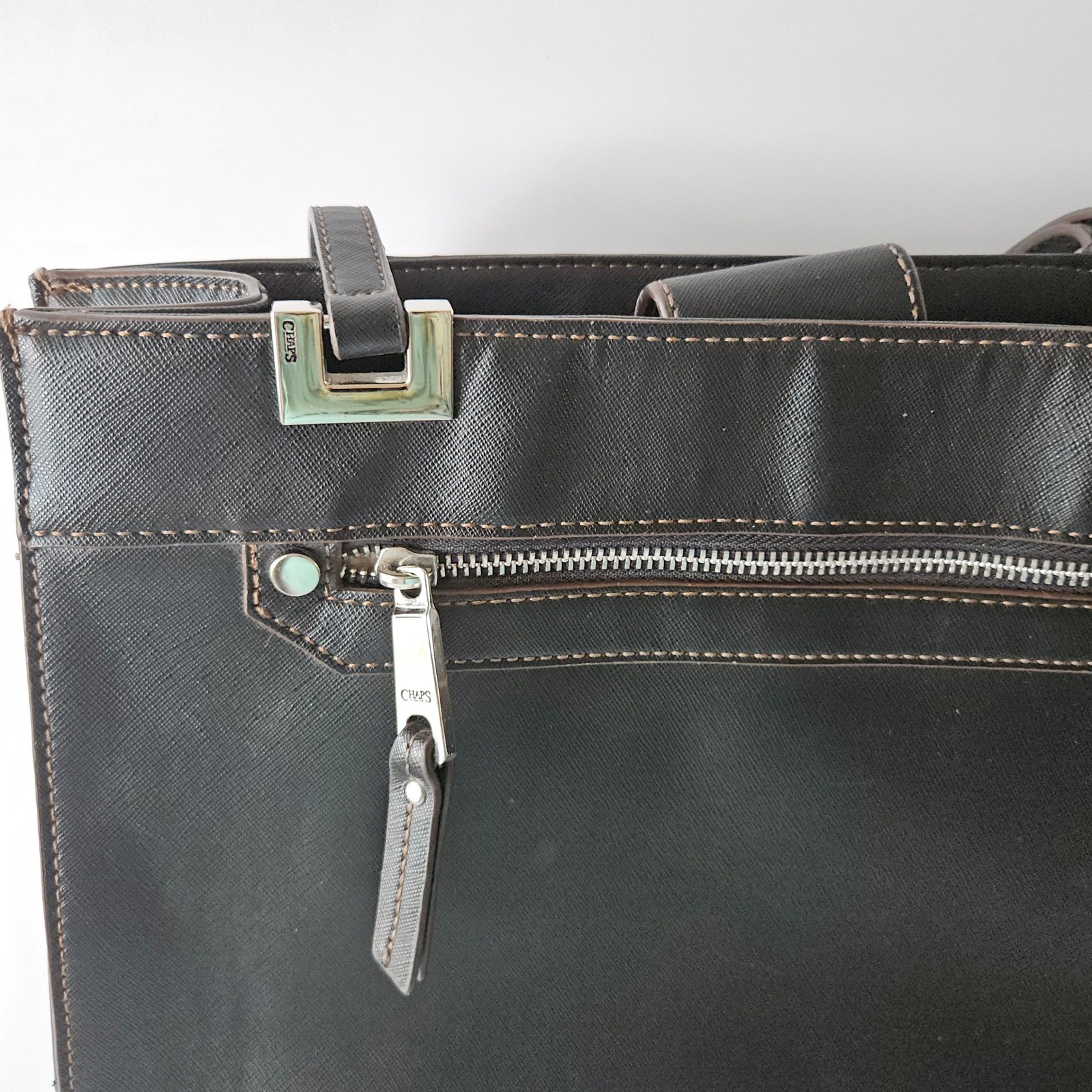 Chaps Shoulder Bag Purse – Black 13in – RN #41381 – Faux Leather – EXCELLENT