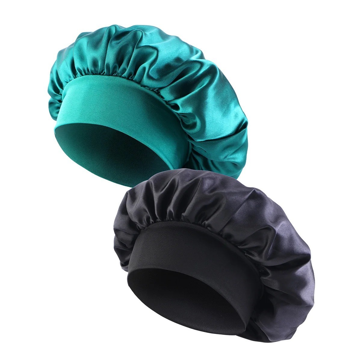 Women Satin Bonnet Night Sleep Cap Hair Hat Silk Head Cover Wide Elastic Band