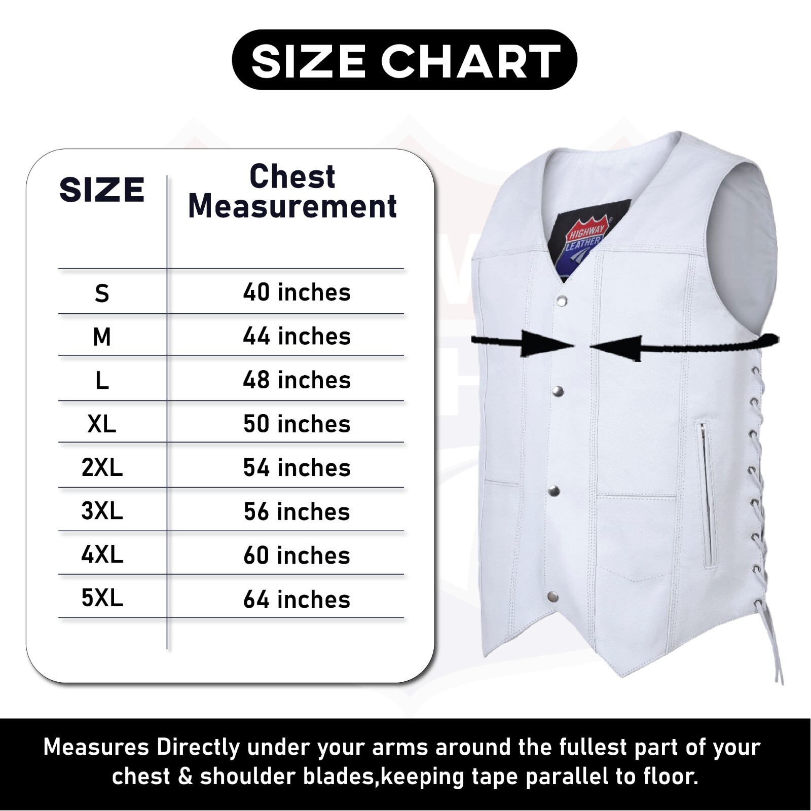 Mens Genuine Leather 10 Pockets Motorcycle Biker Club Vest White SOA 3540White