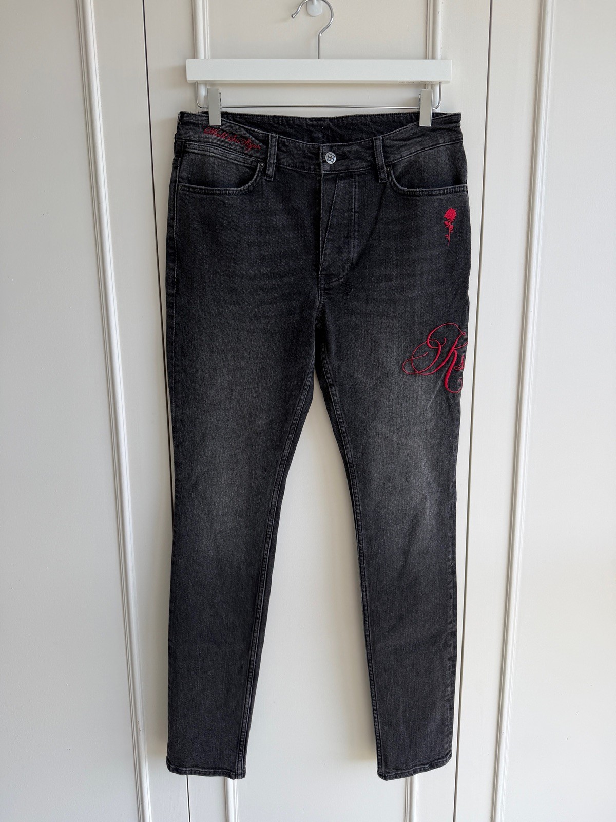 new Ksubi mens jeans van winkle black rokk red gray 32