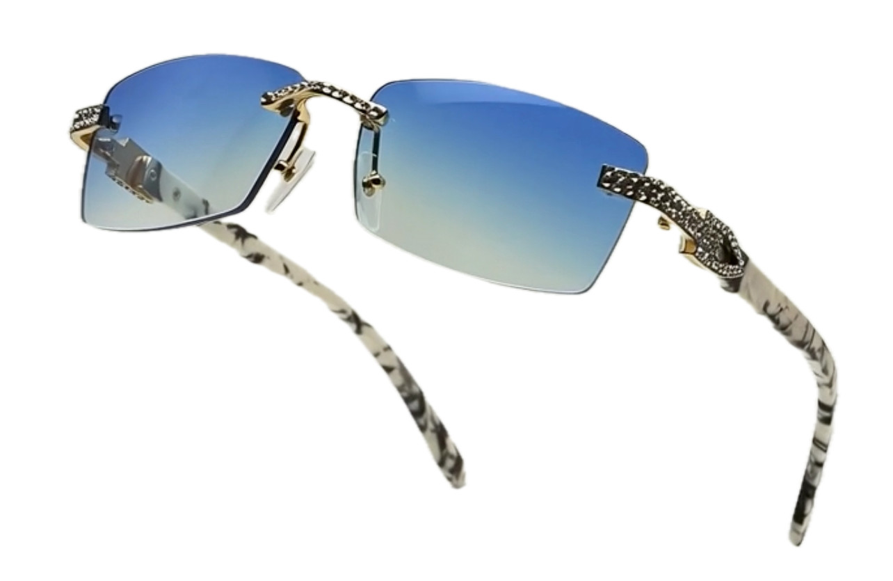 Diamond Sunglasses BUFF’S lens gold Retro Migos Buffs vintage Hip Hop rapper