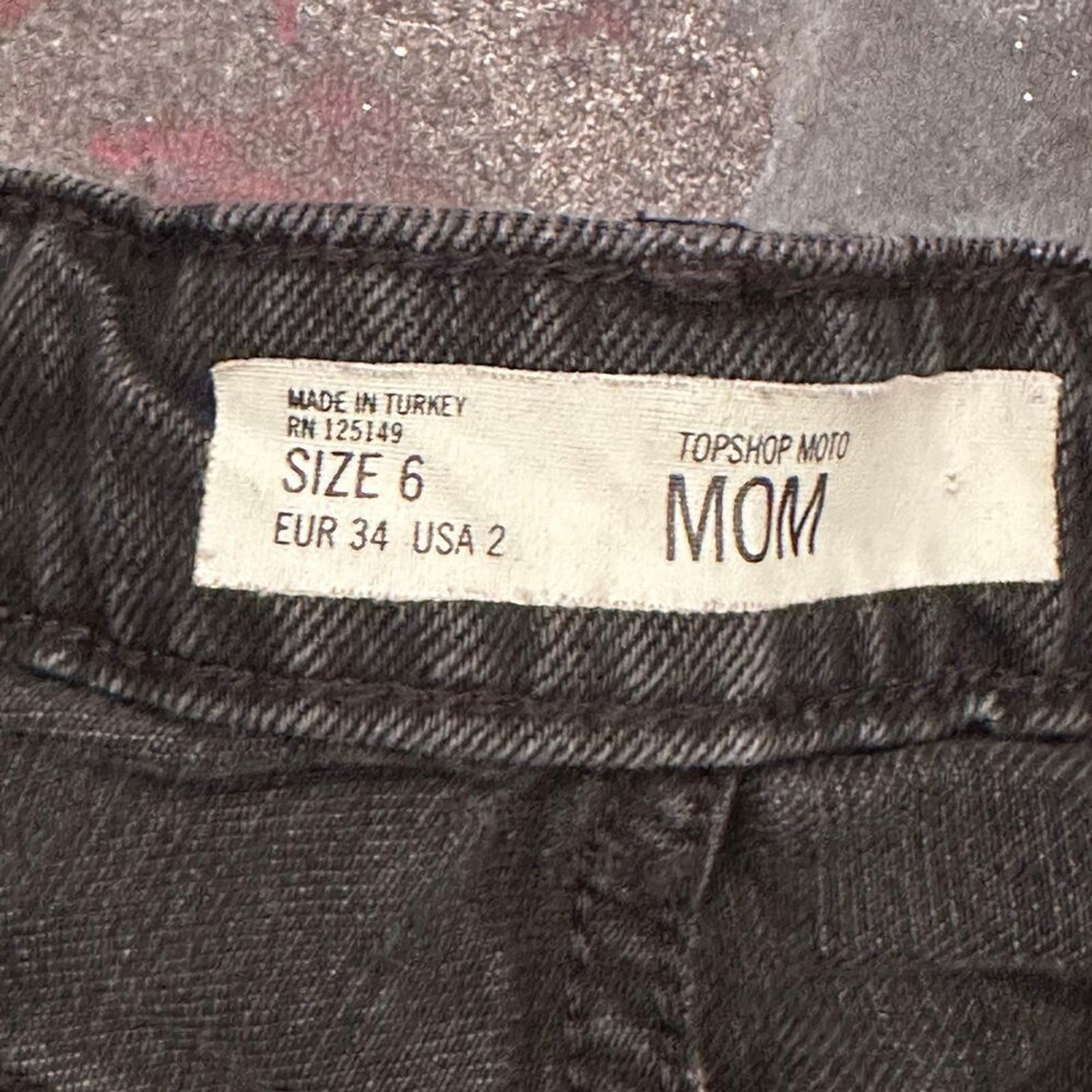Topshop Moto Mom Denim Shorts Sz 2 black
