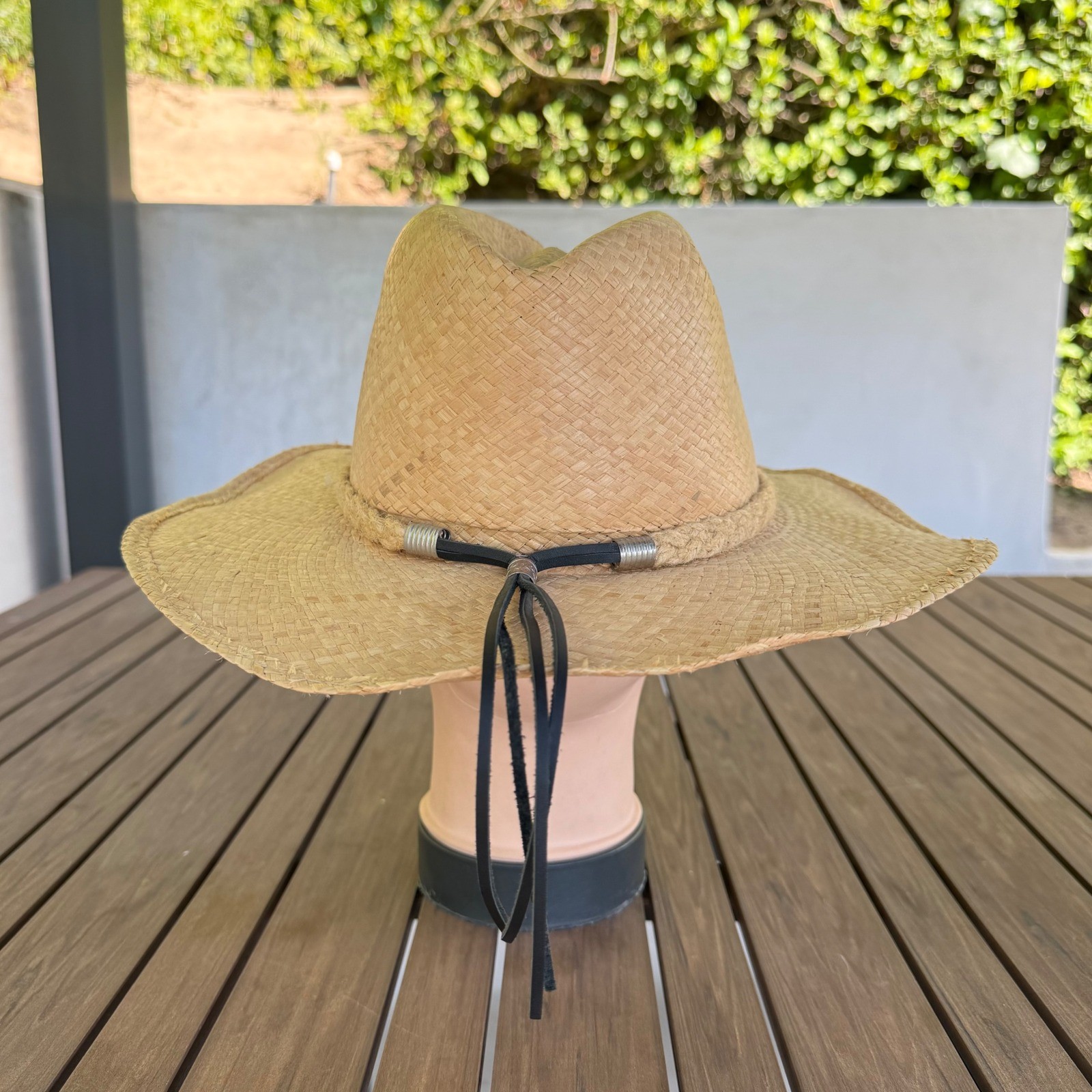 Harley Davidson Straw Cowboy Hat Western Tan Woven Biker Sun Hat F&M Hat Co