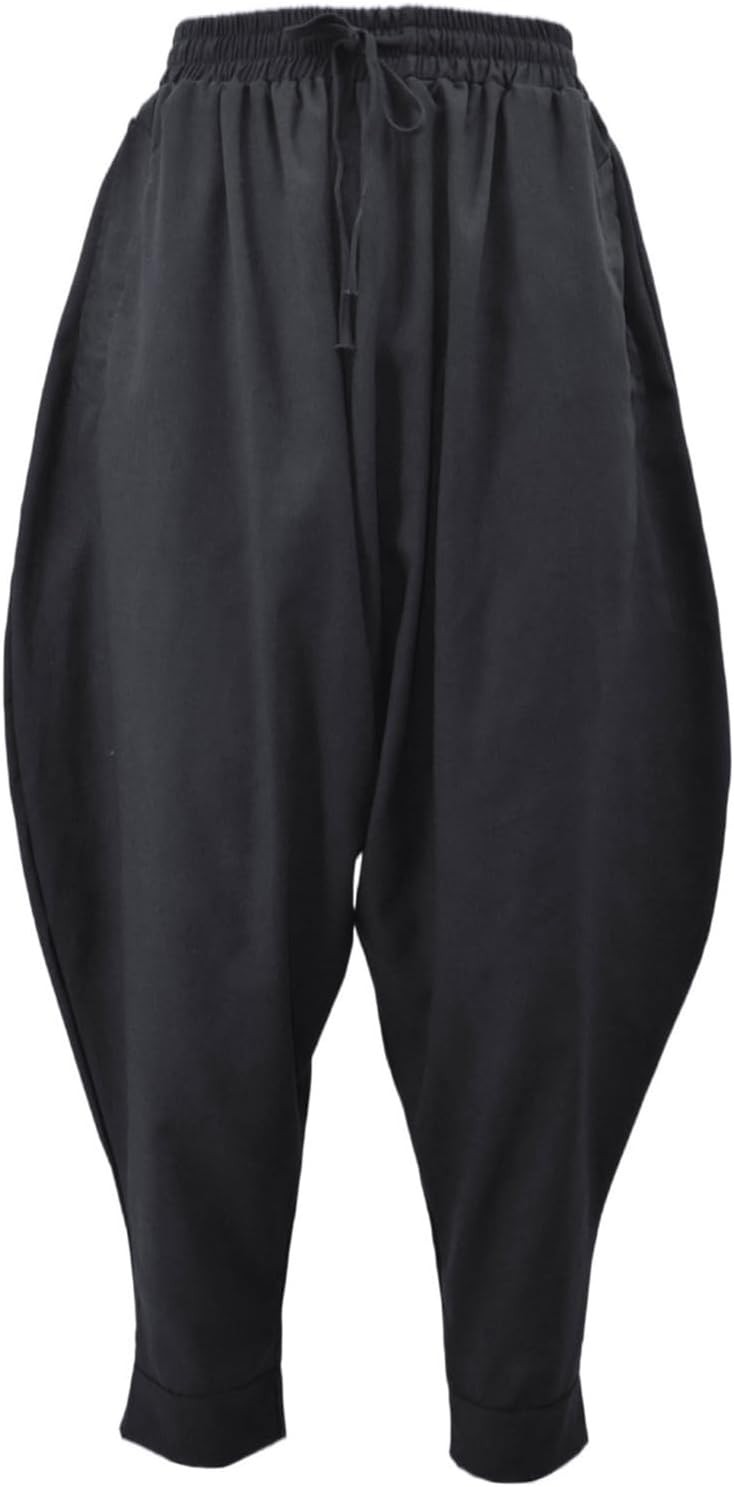 Men’s Harem Pants Baggy Casual Elastic Waist Drawstring Boho Hippie Lounge