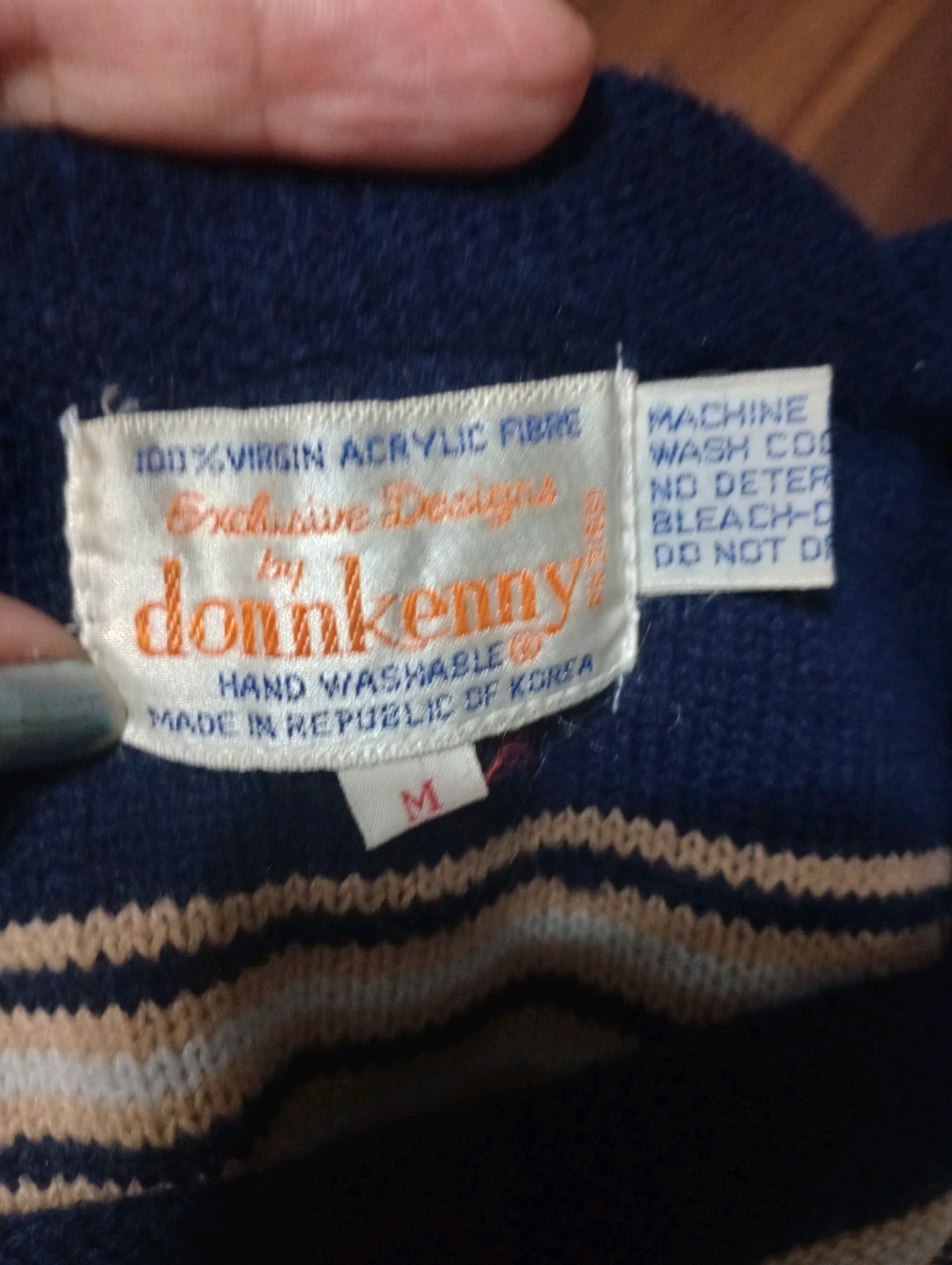 Vintage 70s Retro Donn Kenny Wide Sleeve Striped Sweater Top Square Neck M