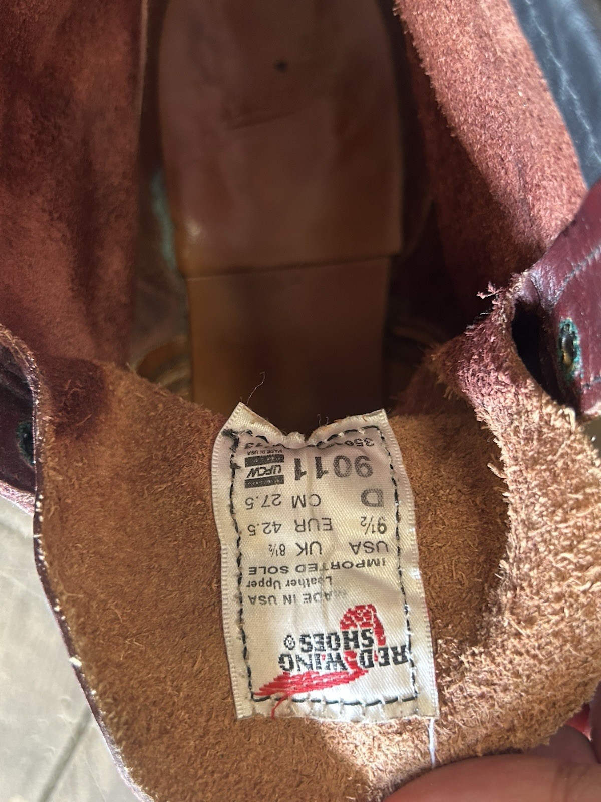 Red Wing Heritage Beckman Black Cherry Leather Boots Size 9.5 9011 Made In USA
