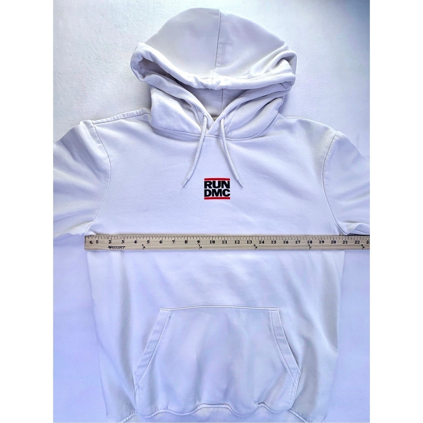 H&M Run DMC 1986 All-Rap Spectacular Graphic Hoodie White Mens S Reprint Hip Hop