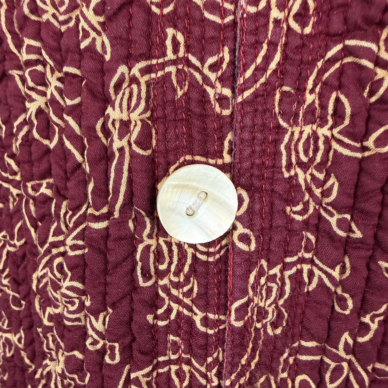Vtg Orvis Reversible Quilted Jacket Womens M Paisley Boho Hippie Artsy Cardigan