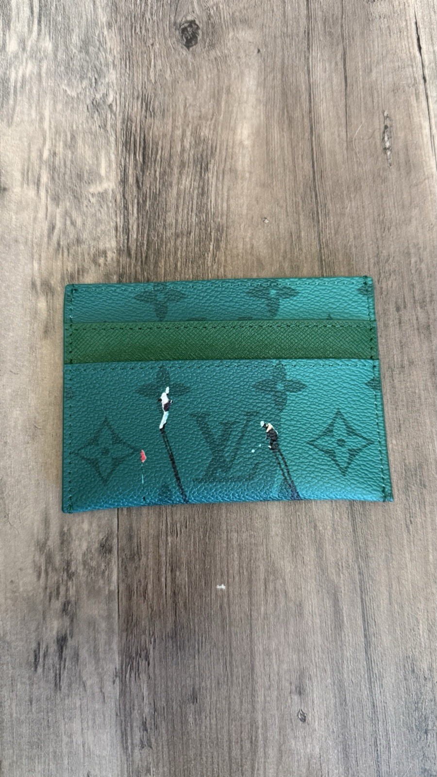 Louis Vuitton Double Card Holder Monogram Golf Green Brand New