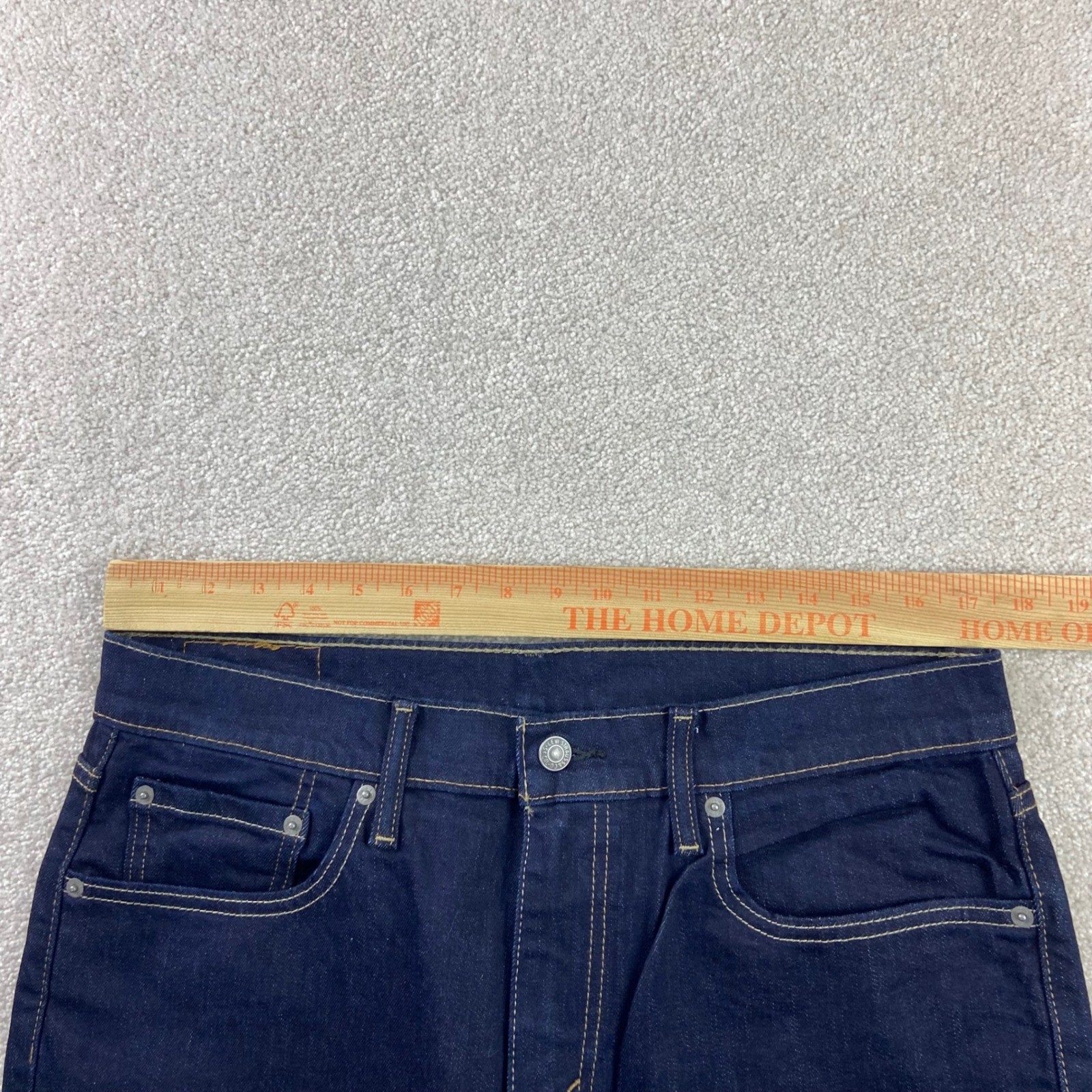 Levi’s 502 Regular Taper Mens 33×32 (Fits35x31) Dark Blue Stretch Denim Jeans