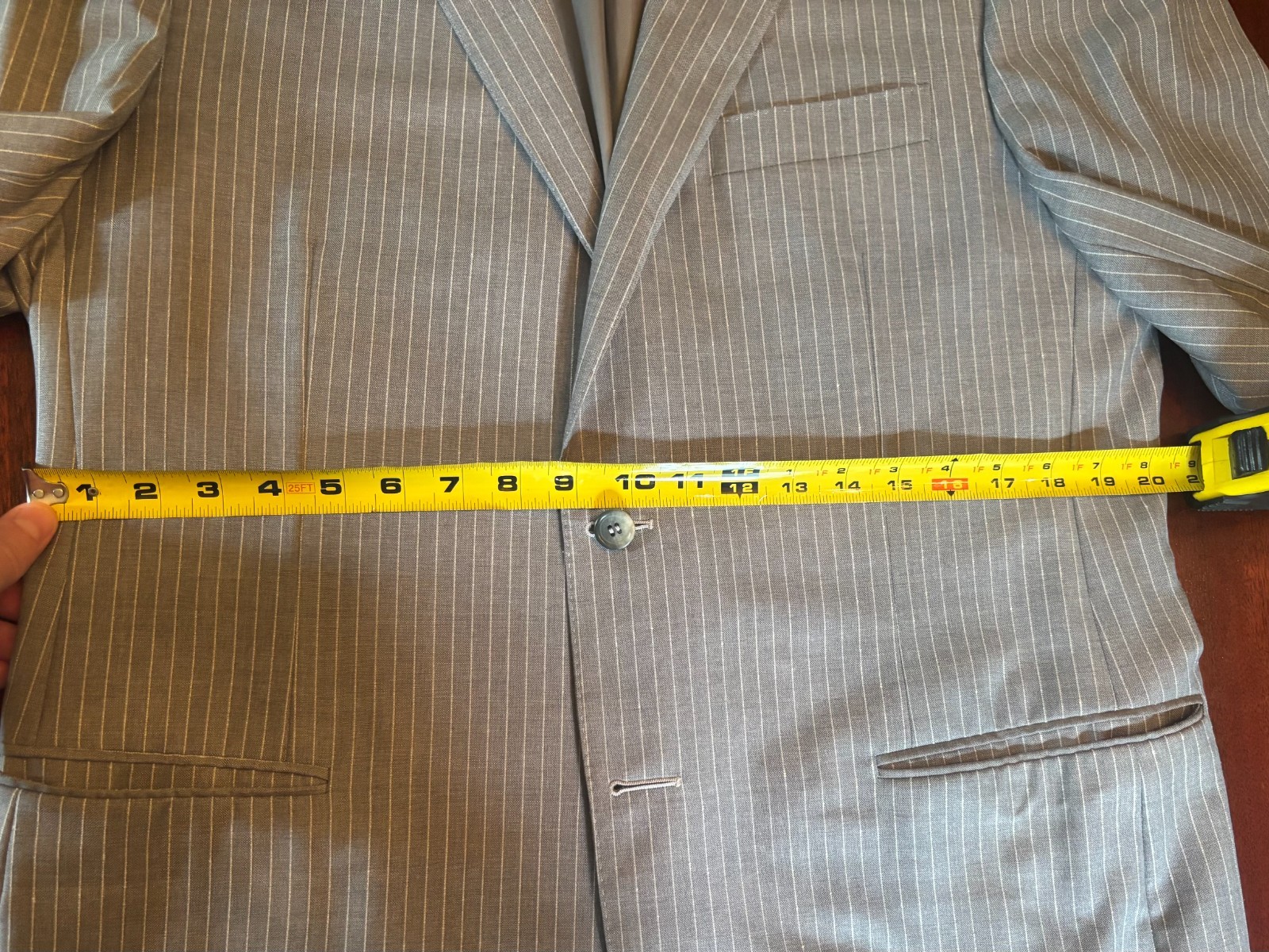 Canali 52L Gray Pinstripe Wool Suit 42L 36×34 Made Italy Bemberg Cupro