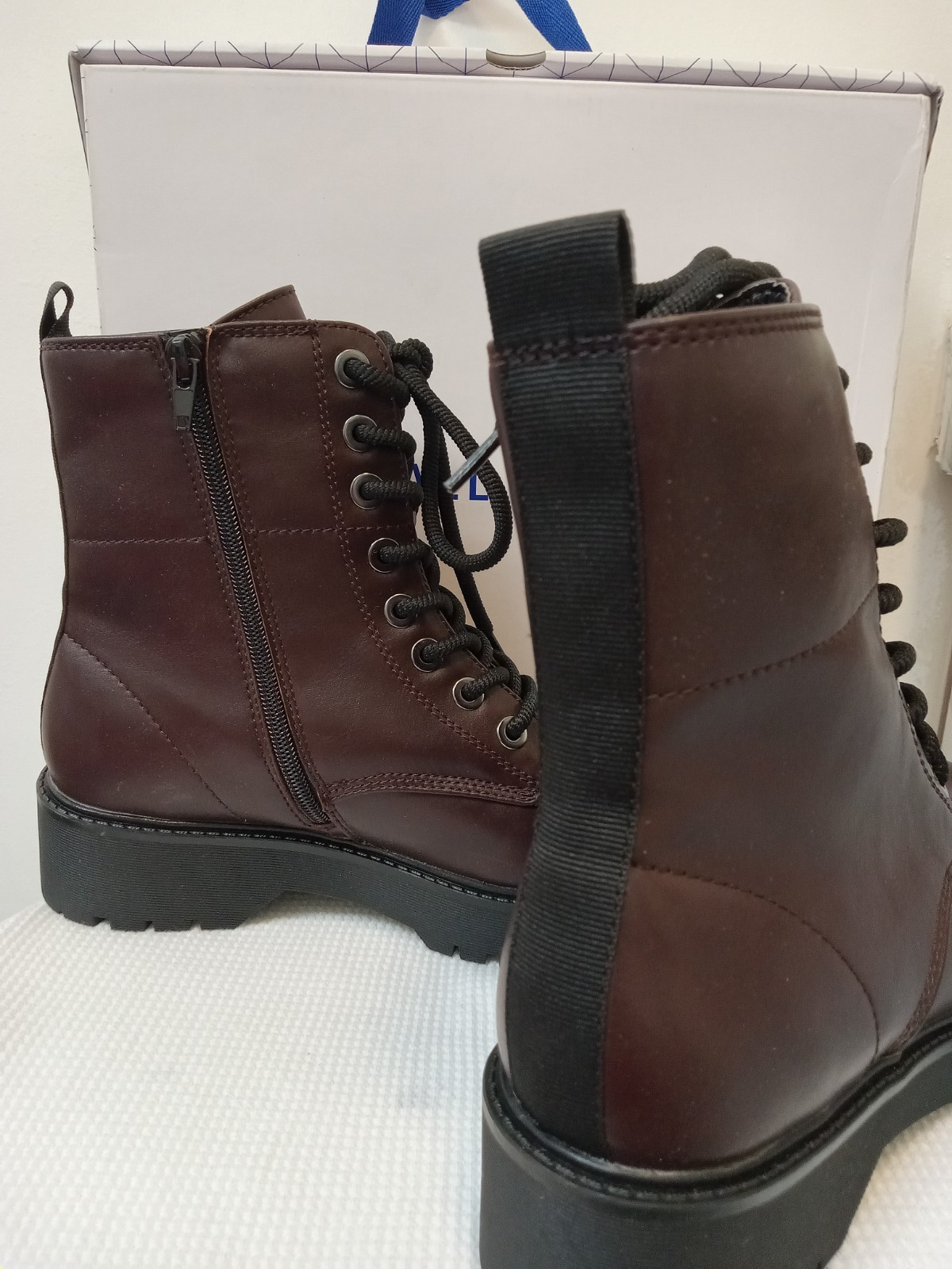 Call It Spring – Plateau Lace Up Combat Boot OXBLOOD / 8.5/ 100% Vegan leather