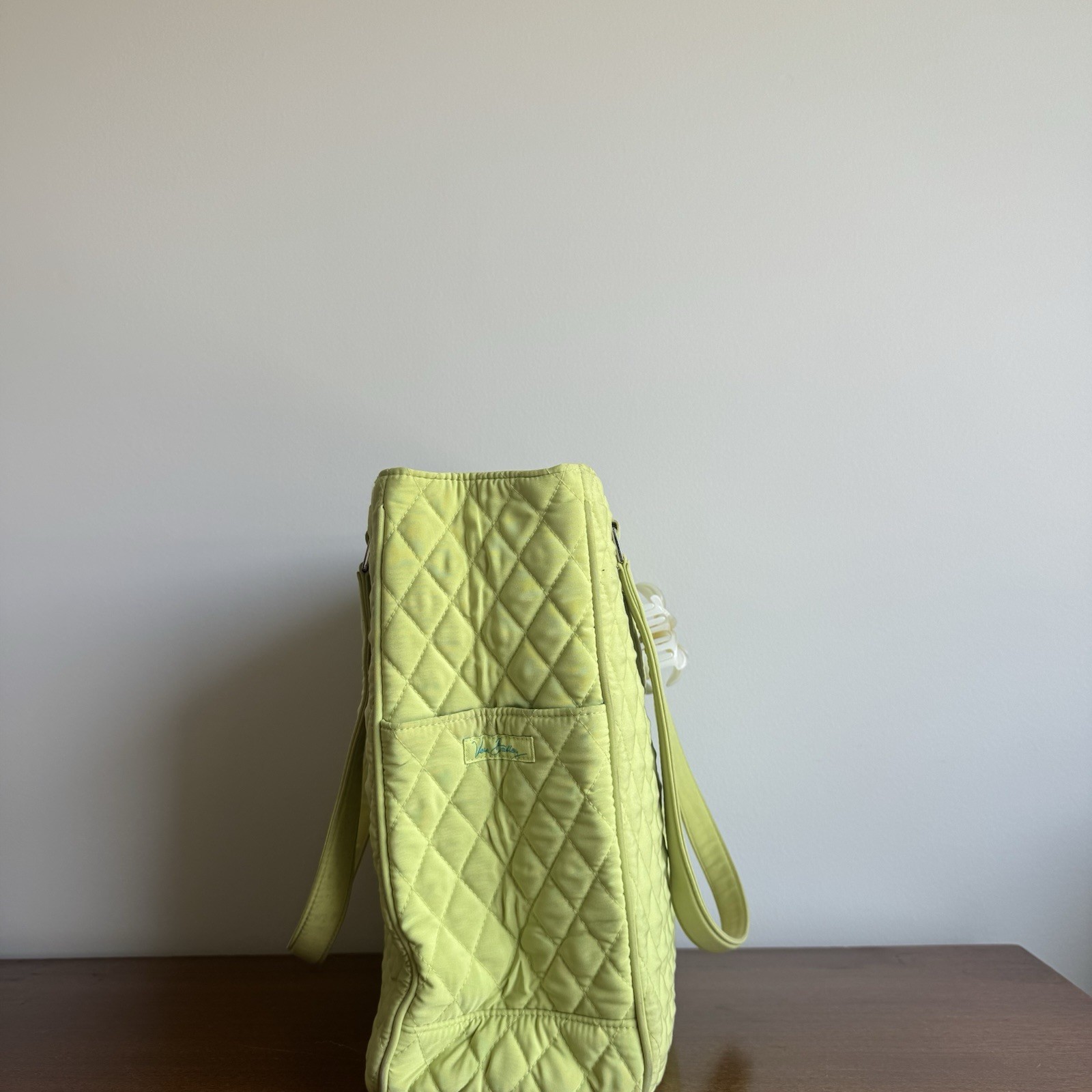 Vera Bradley Microfiber Tote Bag – Lime Green/Apple Green