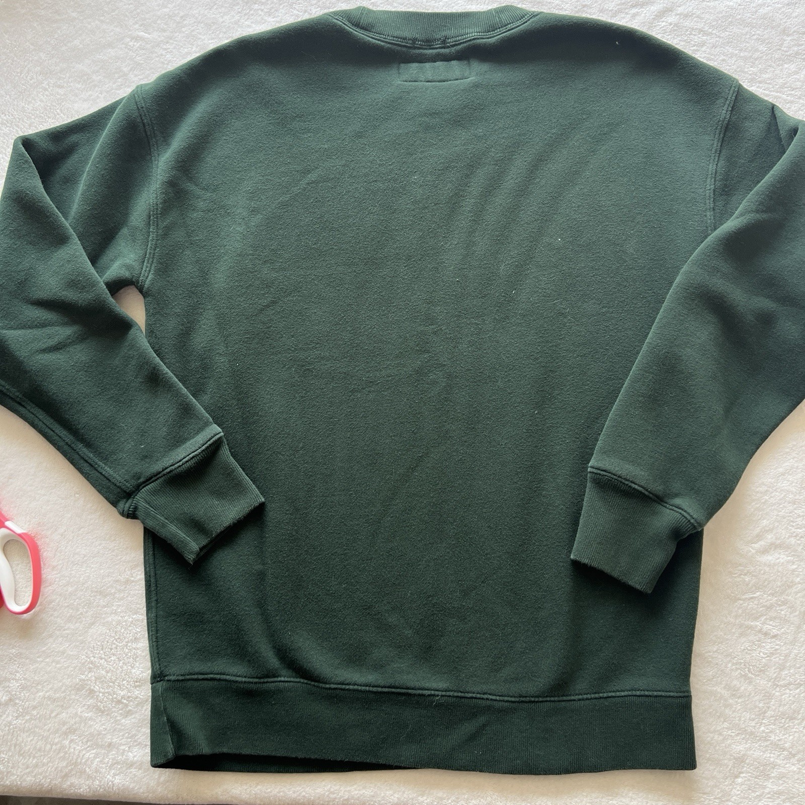 mock neck crew forest green cozy soft Abercrombie and Fitch sweatshirt classic