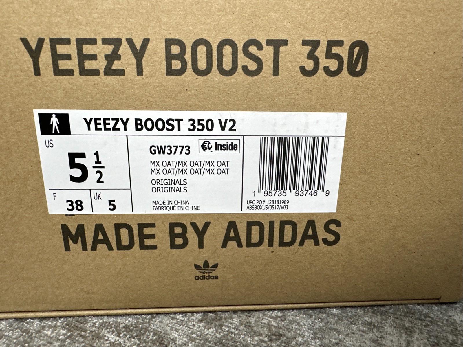 Adidas Yeezy Boost 350 V2 MX Oat GW3773 Men’s size 5.5 NIB