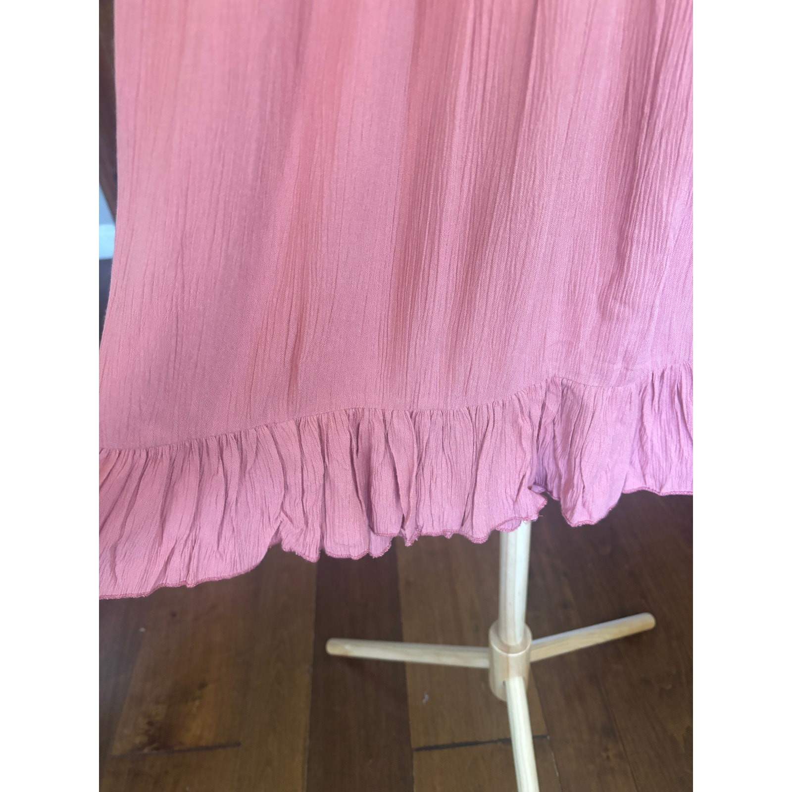 Sincerely Jules Terracotta Rose Crochet Ruffle Flutter Strap Mini Dress S NWT