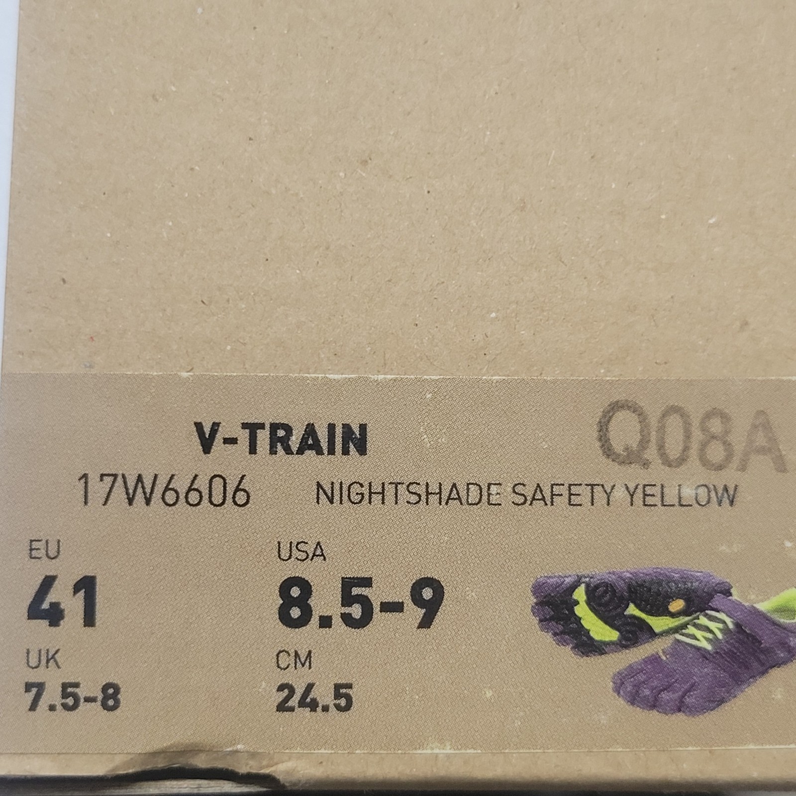 Vibram 5 Finger V-Train SNEAKERS Nightshade/ Yellow Womens Size 8.5-9