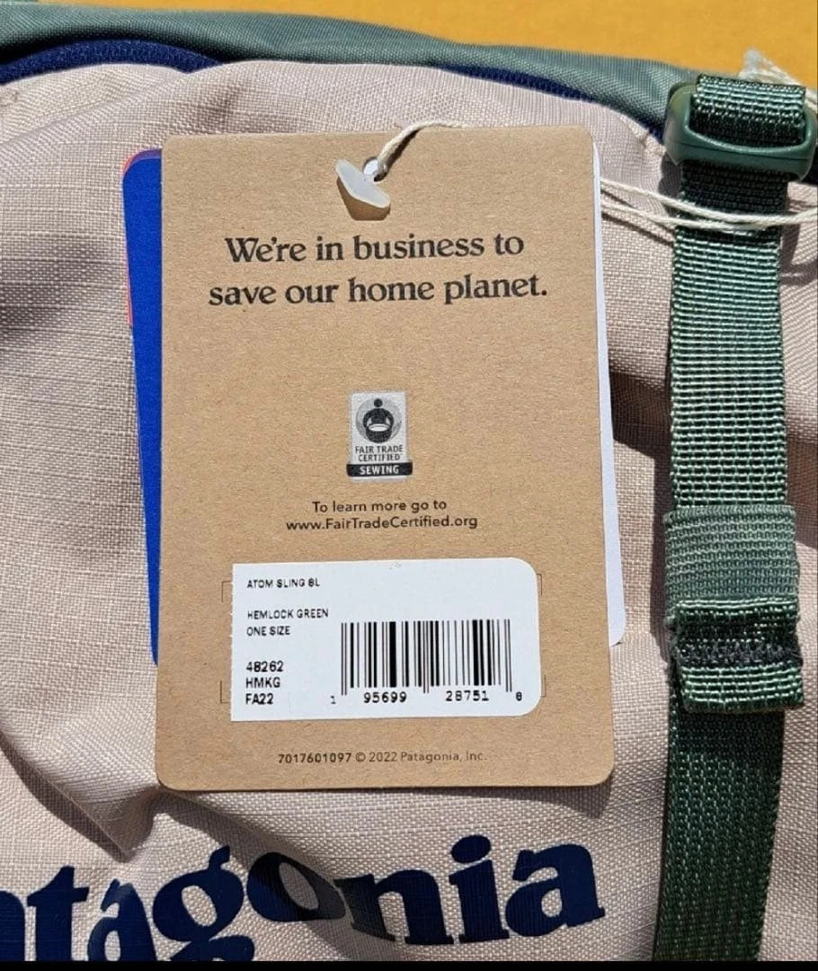 Patagonia Atom Sling Bag 8L Hemlock Green Recycled Polyester 2022 With Tags