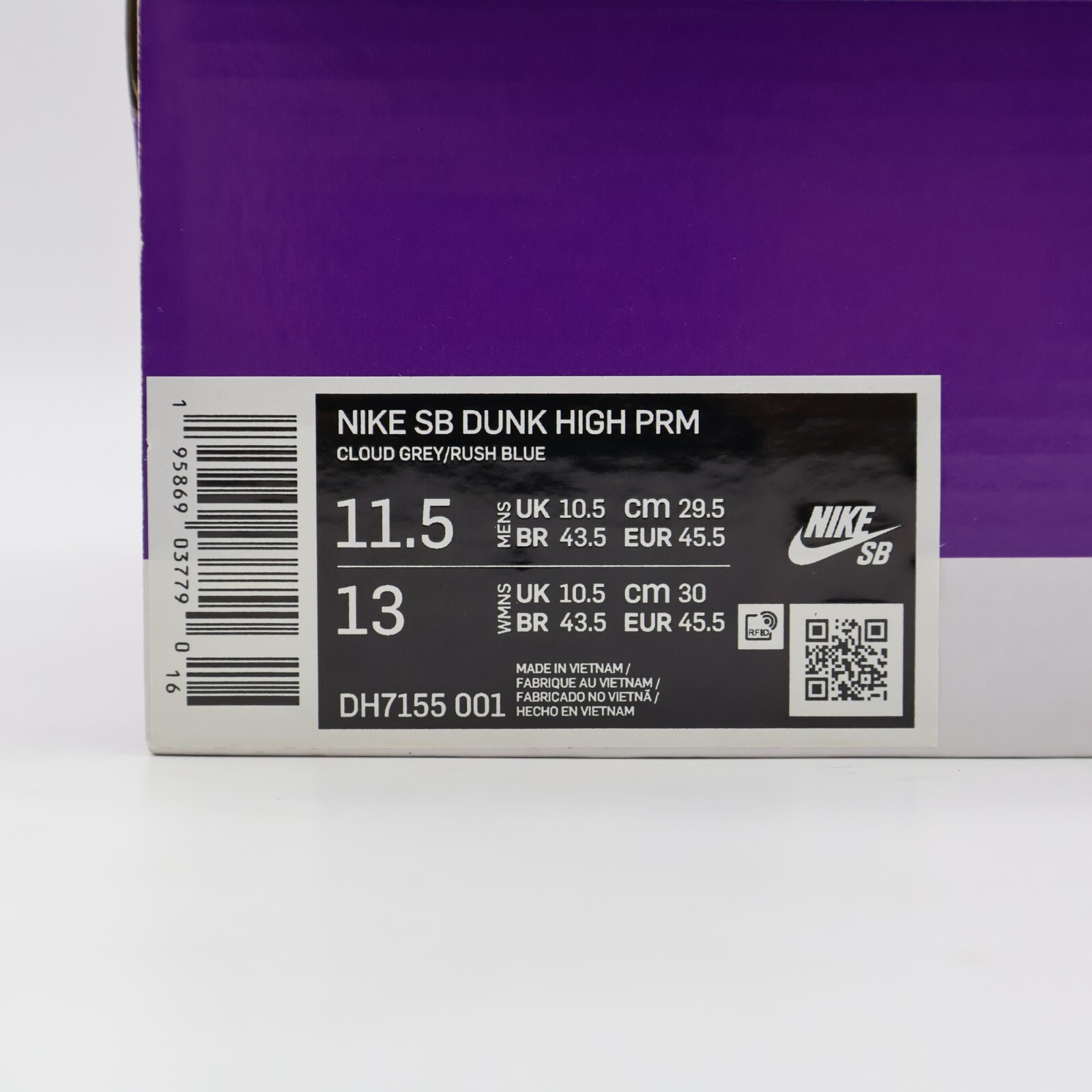 DH7155-001 Nike Dunk High SB New York Mets Rush Blue Team Orange Cloud Gray Gum