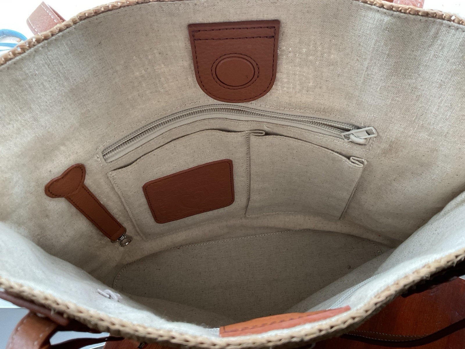 Brighton Natural Brown Straw Tote bag hand made in Madagascar.