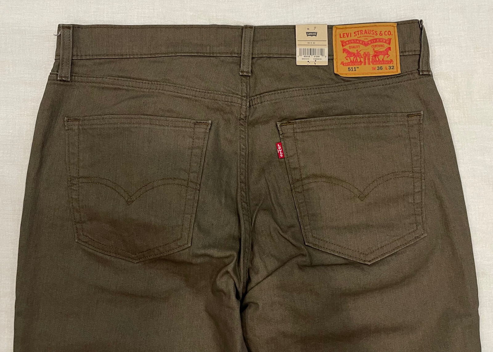 Levis 511 Slim Fit Stretch Mens Jeans 30,32,33,34,36,38 #2273 Olive Khaki-Brown