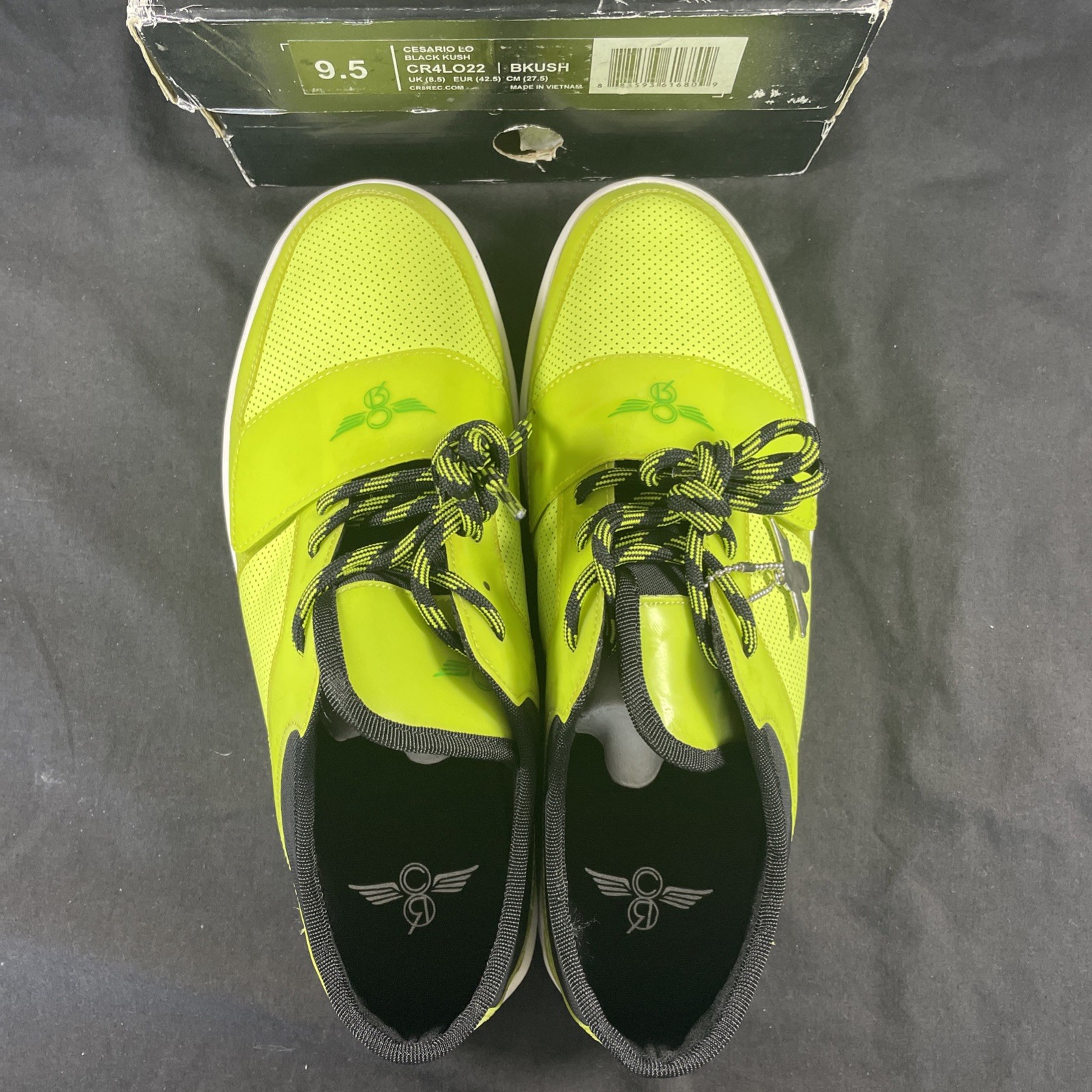 Creative Recreation Cesario Lo Men’s Size 9.5 Neon Green Yellow Shoe Black Kush!
