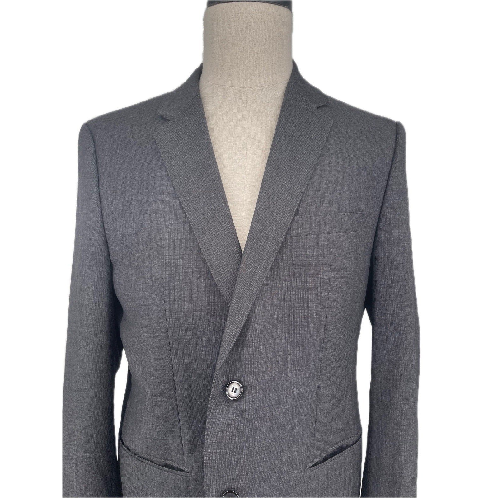 Hugo Boss 42R Jam75/Sharp3 Sport Coat Dark Gray 100% Wool Two Button Vented