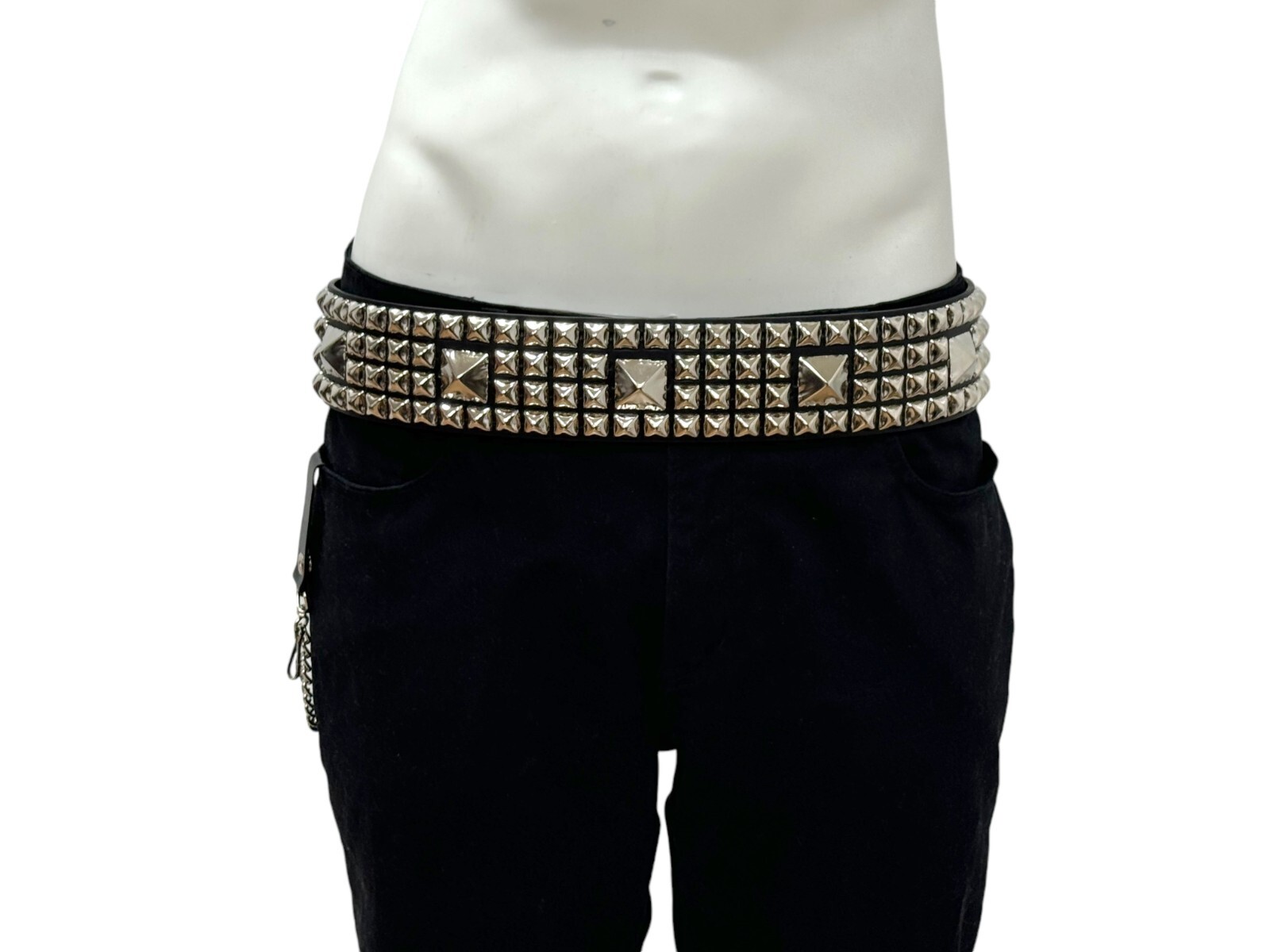 Four Row Pyramid Stud Belt Leather Handmade Studded Belt Punk Goth By Funk Plus