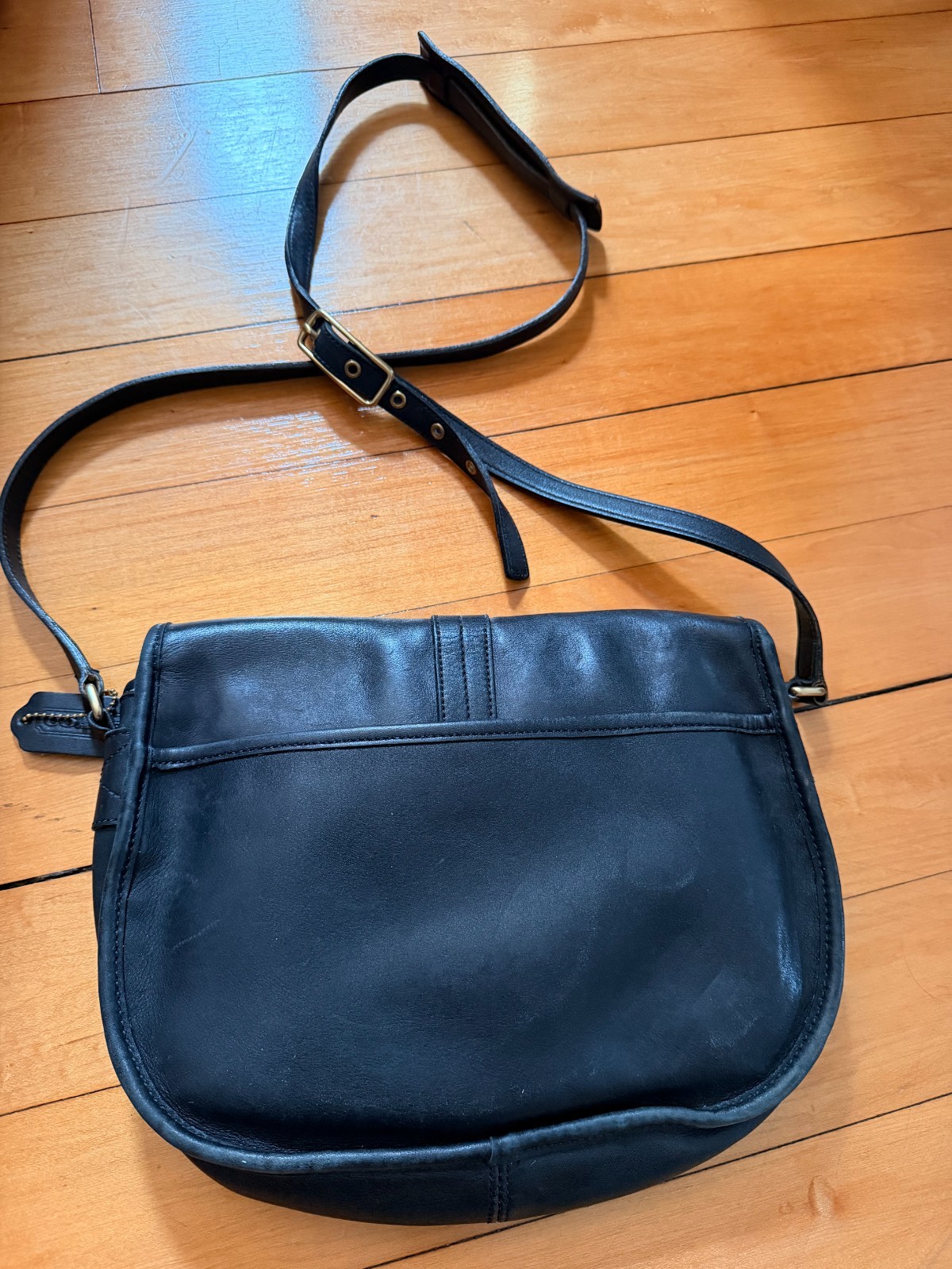 Vintage Coach Black Leather Bag A2D-9824 | Classic Coach Handbag Purse
