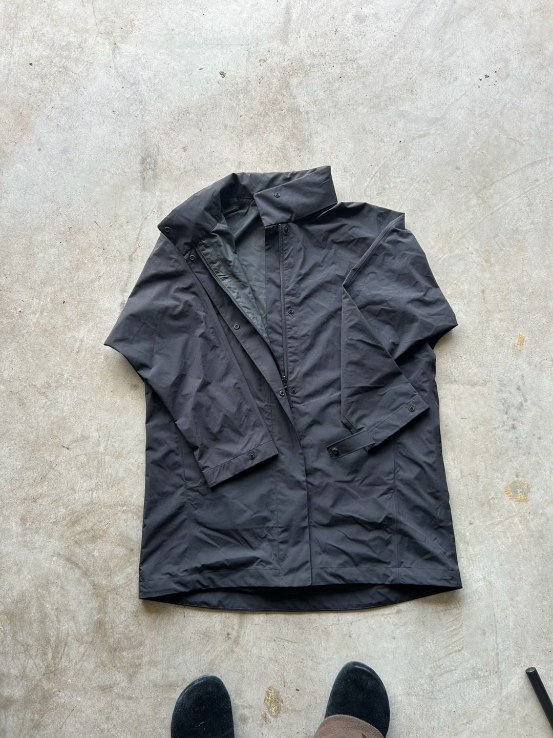 Uniqlo Blocktech Coat Water Resistant Hoodless Rain Jacket Black XS
