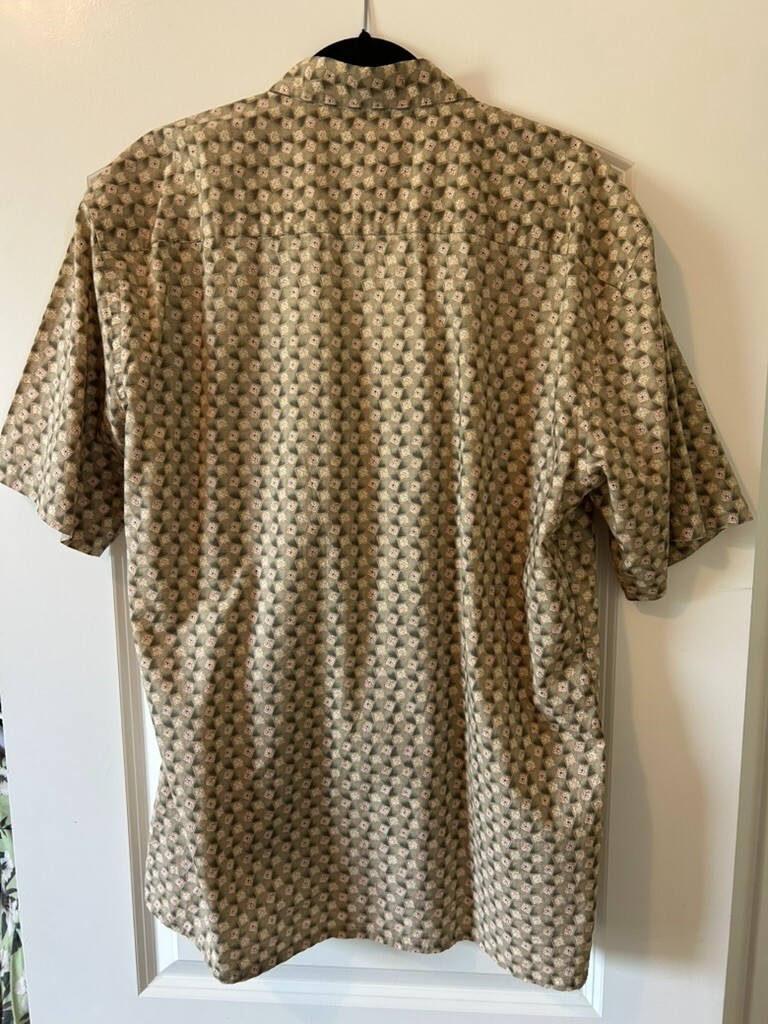 Burma Bibas XL Cotton Button-Up Shirt | Square Pattern | Lightweight Summer Shir