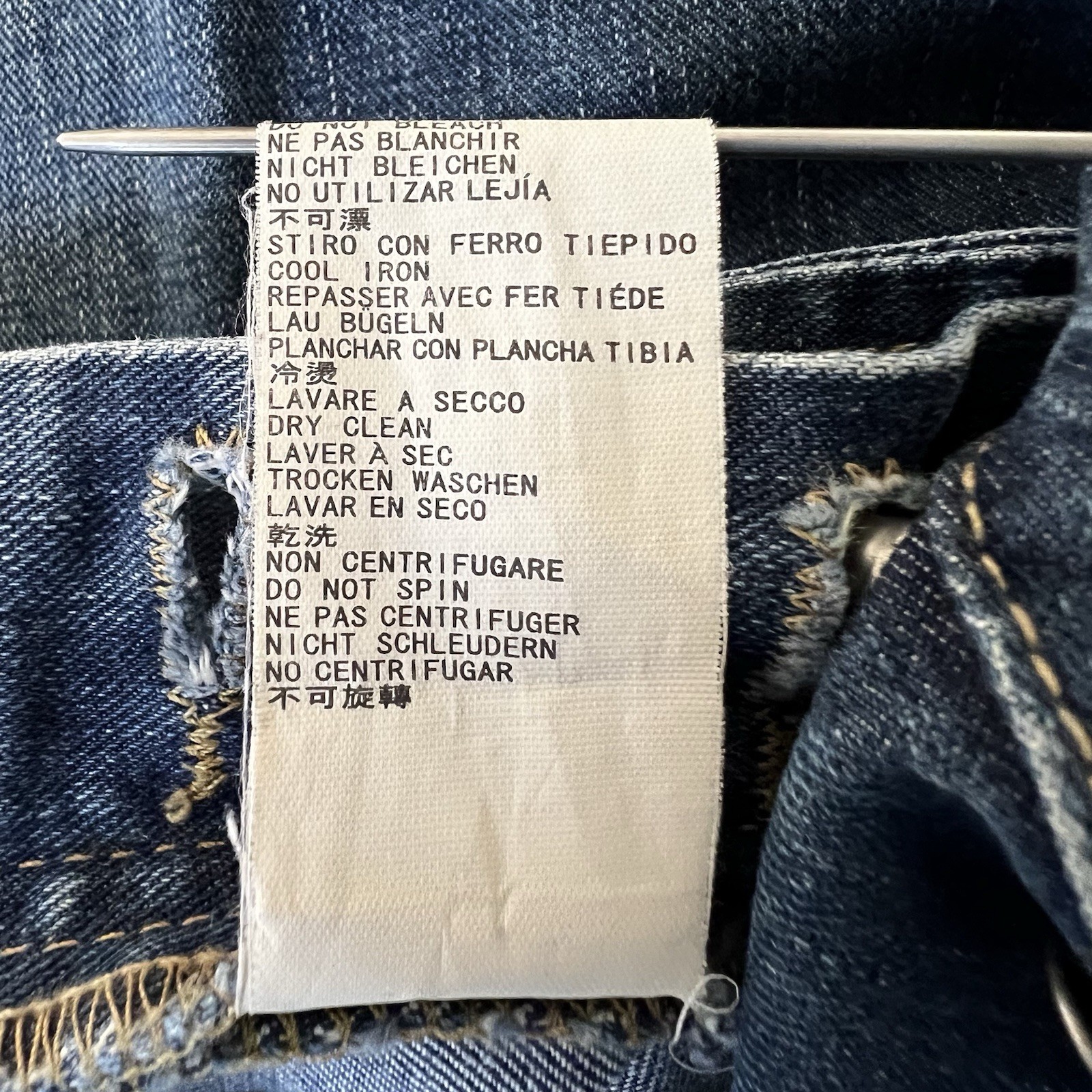 VTG Ferrari Button Fly Blue Denim Jeans Leather Logo Italian Men’s 33×30.5 IT 50