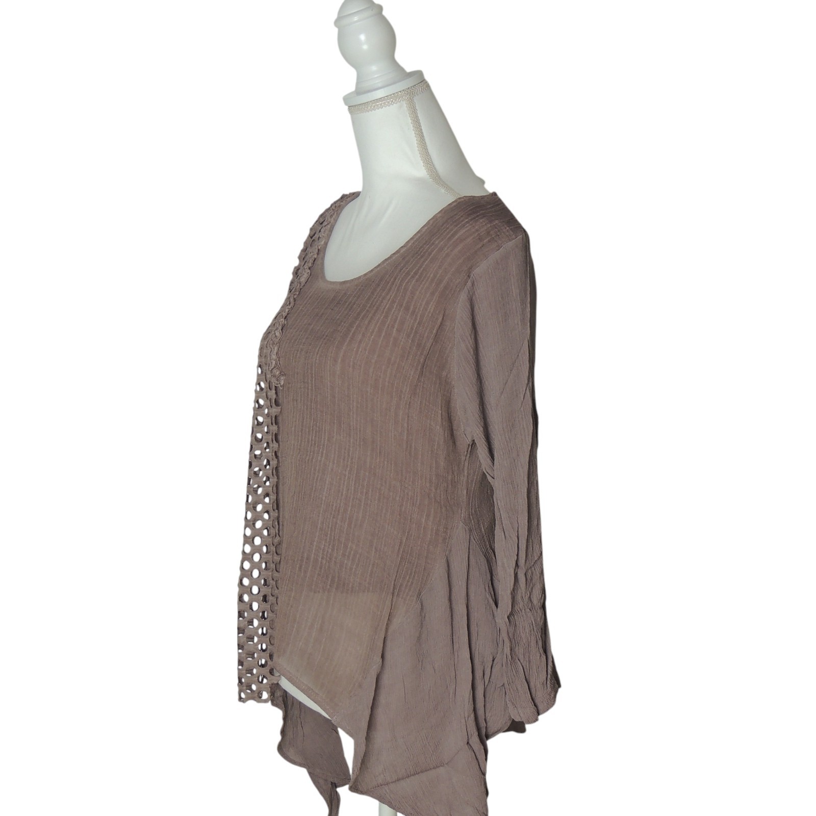 Pretty Angel Fairy Whimsical BOHO Lined Blouse Mauve Top X-Large