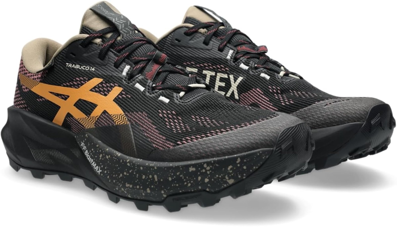 ASICS Men’s Trabuco 14 GTX Trail Running Shoes – Black/Brisket Red – 7.5