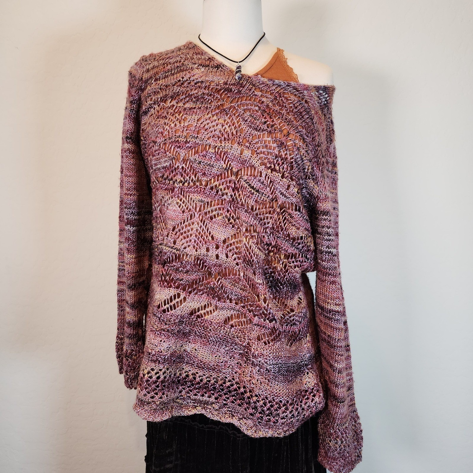 DB Established 1962 Woman 2X Sweater Knit Open Weave Pullover Layering Top