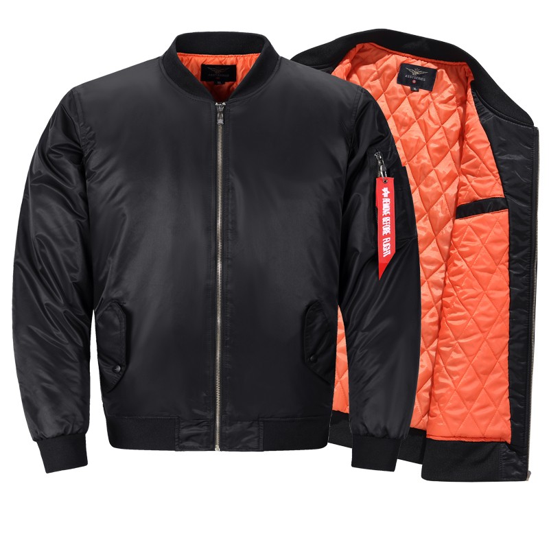Heavy Weight Men’s Full Zip MA-1 Flight Bomber Jacket – Outerwear Coat