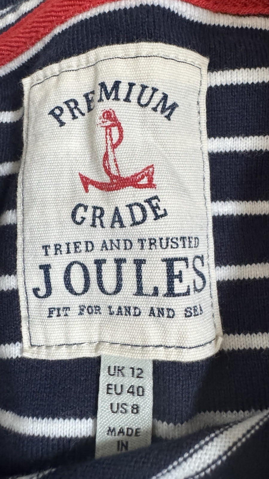THREE LONG SLEEVE HARBOUR STRIPE COTTON TOPS SIZE 12