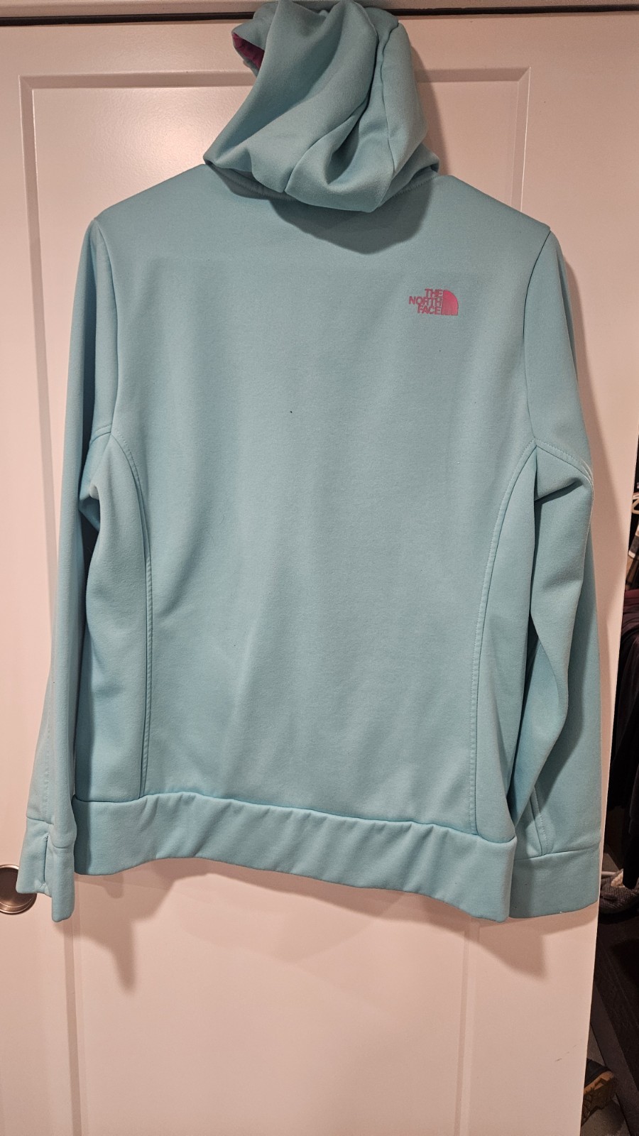 The North Face Women’s Hooded Full Zip Hoodie w/ Pockets Blue Pink L/G