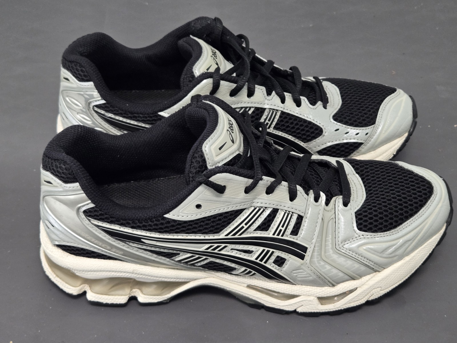 Asics Gel Kayano 14 Black Silver Gray 1201A019 Size 9 Mens Athletic Shoes
