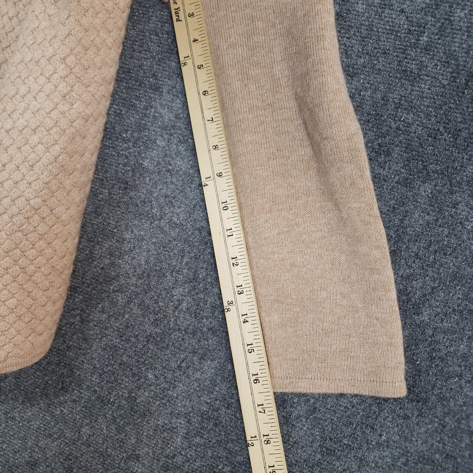 Madeleine Sweater Womens 14/16 Beige Tan Wool Cashmere Pullover Textured Knit
