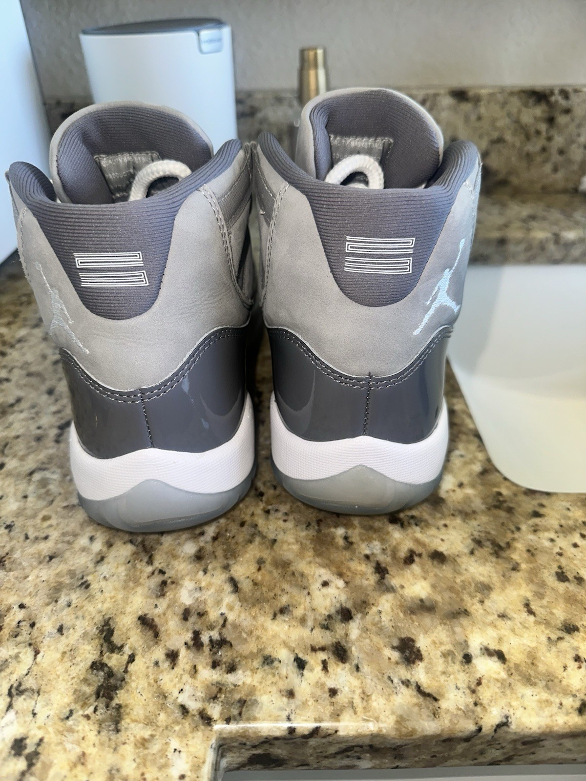 Jordan Air Jordan 11 Retro Gray/White High Top Leather Sneakers US 5Y