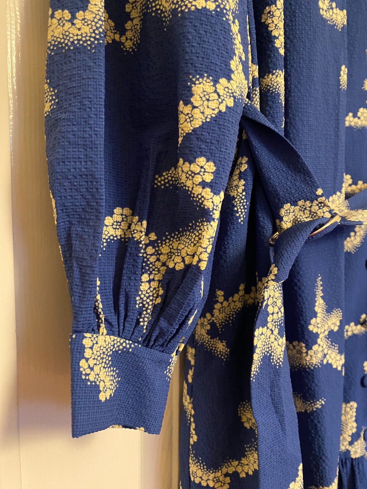 Ted Baker Oapall oversized blue and white wrap dress (UK10)